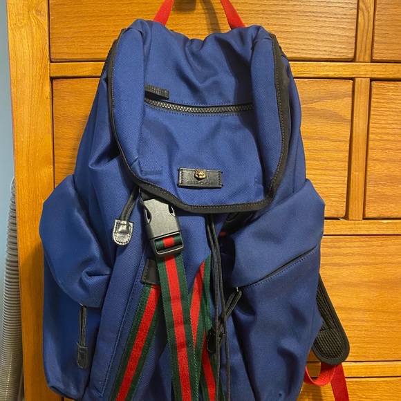AUTHENTIC GUCCI Blue Backpack - Picture 1 of 9